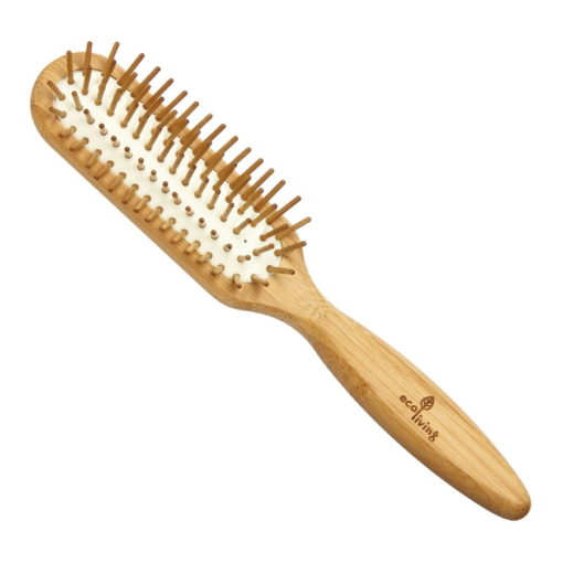 Bamboo Hairbrush With Wooden Pins Rectangle