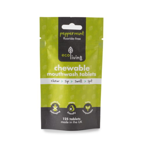 Natural Chewable Mouthwash Tablets Without Fluoride Peppermint