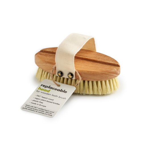 Wooden Bath Brush With Removable Head