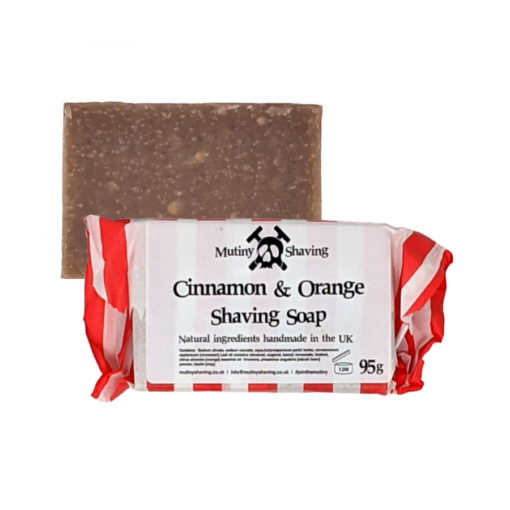 Natural Cinnamon and Orange Vegan Handmade Shaving Soap 95g