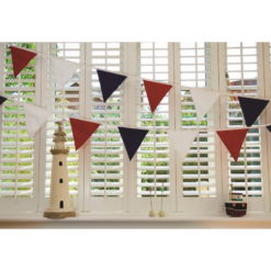 Cotton Bunting Red, White and Blue Triangle 5 Metre