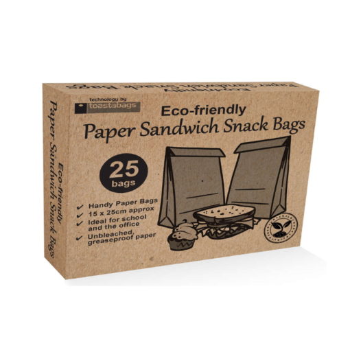 Compostable Paper Food and Snack Bags Pack of 25
