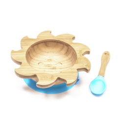 Bamboo Weaning Suction Bowl and Spoon Set Sunshine