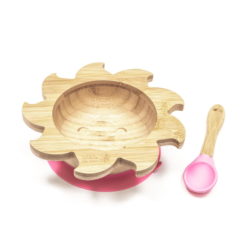 Bamboo Weaning Suction Bowl and Spoon Set Sunshine