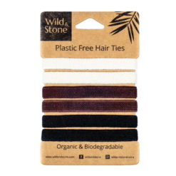 Natural Organic Plastic Free Hair Ties Pack of 6