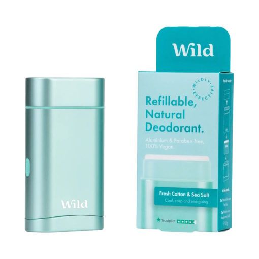 Refillable Natural Deodorant Starter Pack Fresh Cotton and Sea Salt 43g